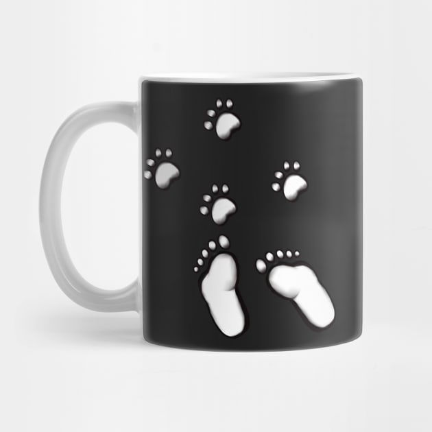 The best Mother’s Day gifts 2022, Foot prints paw prints Cute feet and Paw print pattern, black and white monochrome by Artonmytee